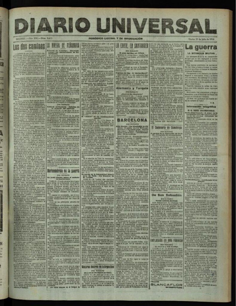 Miniatura de Diario Universal del 30 de julio de 1918