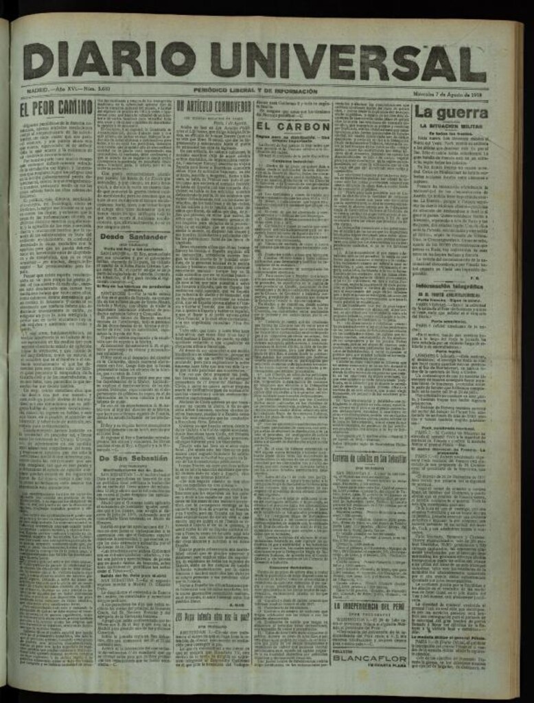 Miniatura de Diario Universal del 7 de agosto de 1918