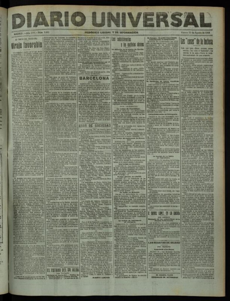 Miniatura de Diario Universal del 23 de agosto de 1918