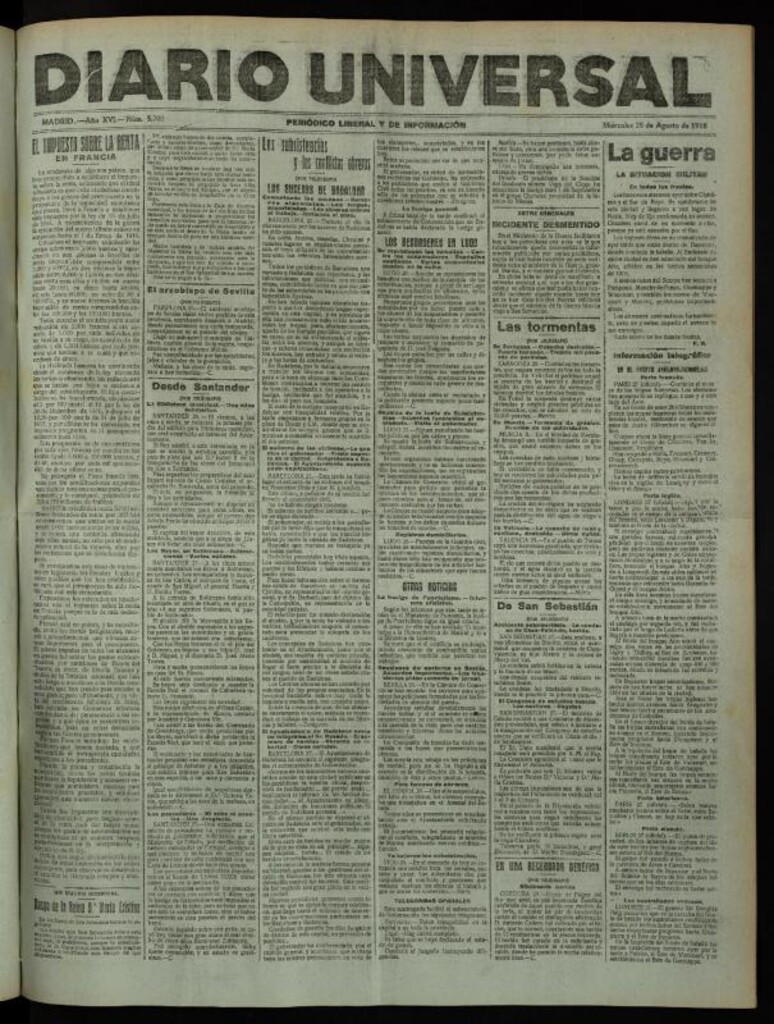 Miniatura de Diario Universal del 28 de agosto de 1918