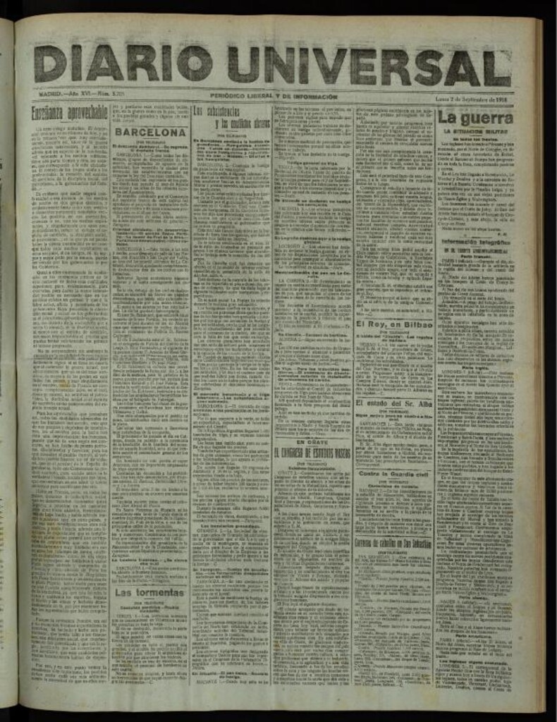 Miniatura de Diario Universal del 2 de septiembre de 1918