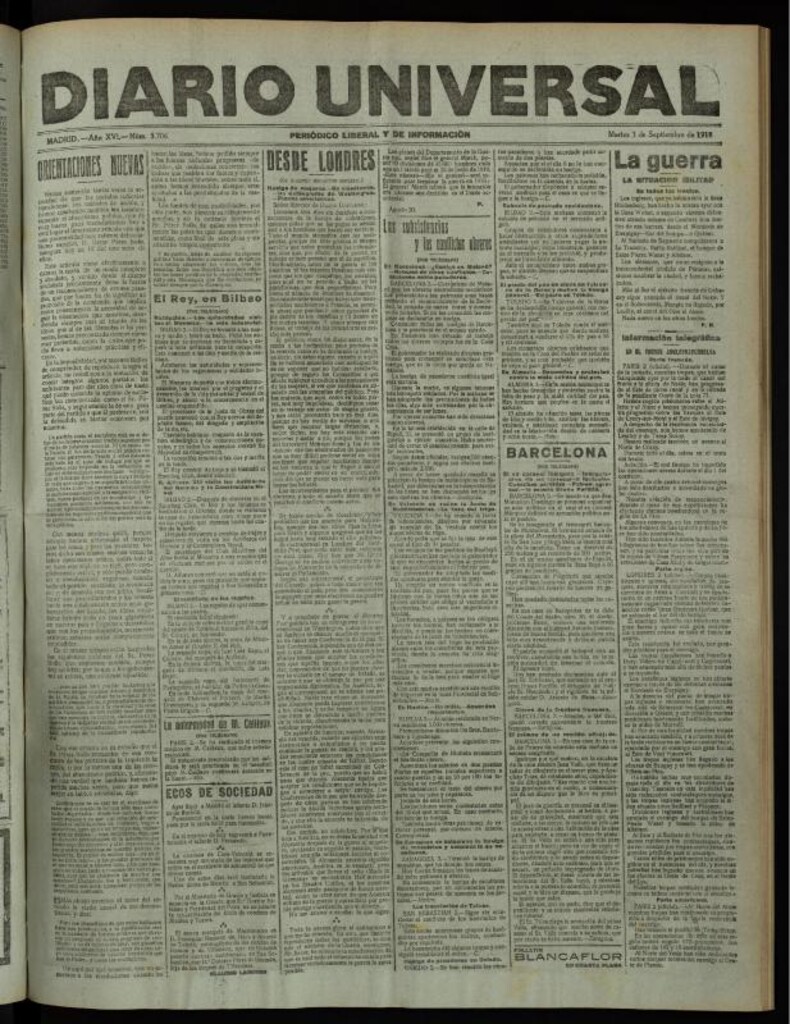 Miniatura de Diario Universal del 3 de septiembre de 1918