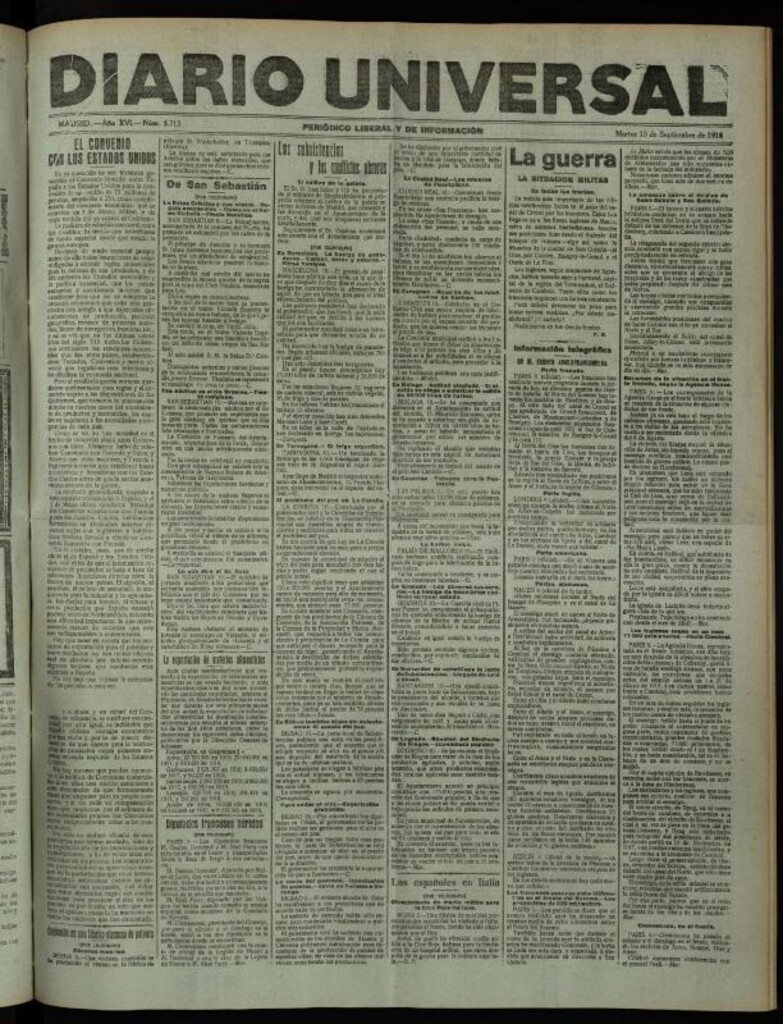 Miniatura de Diario Universal del 10 de septiembre de 1918