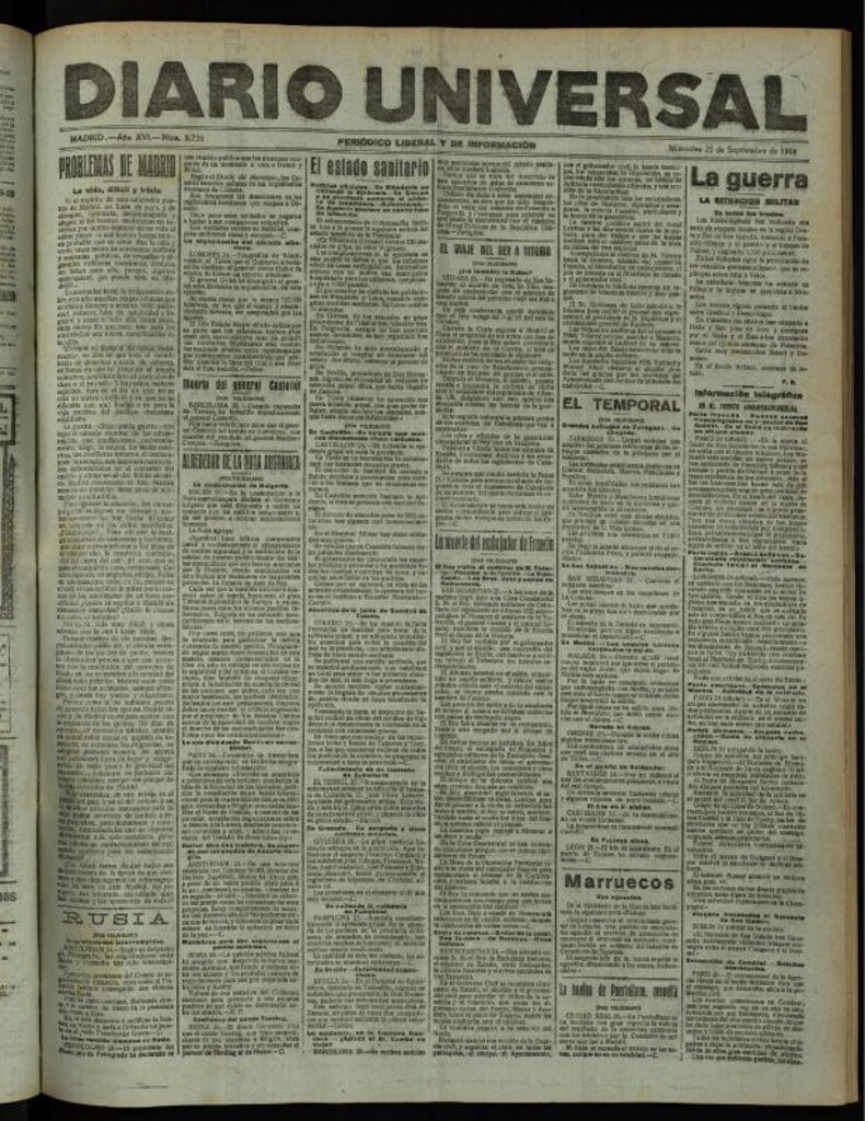 Miniatura de Diario Universal del 25 de septiembre de 1918