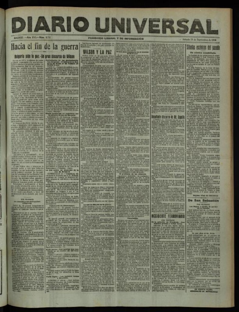 Miniatura de Diario Universal del 28 de septiembre de 1918