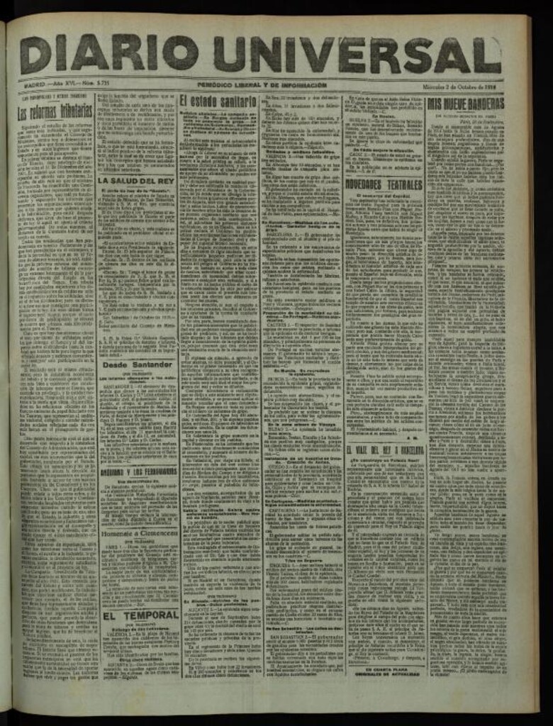 Miniatura de Diario Universal del 2 de octubre de 1918