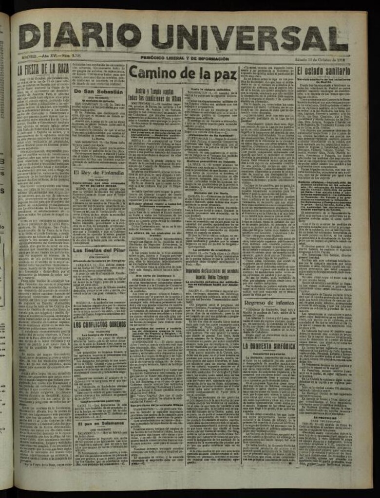 Miniatura de Diario Universal del 12 de octubre de 1918
