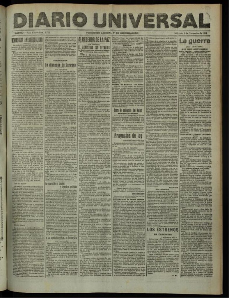Miniatura de Diario Universal del 6 de noviembre de 1918