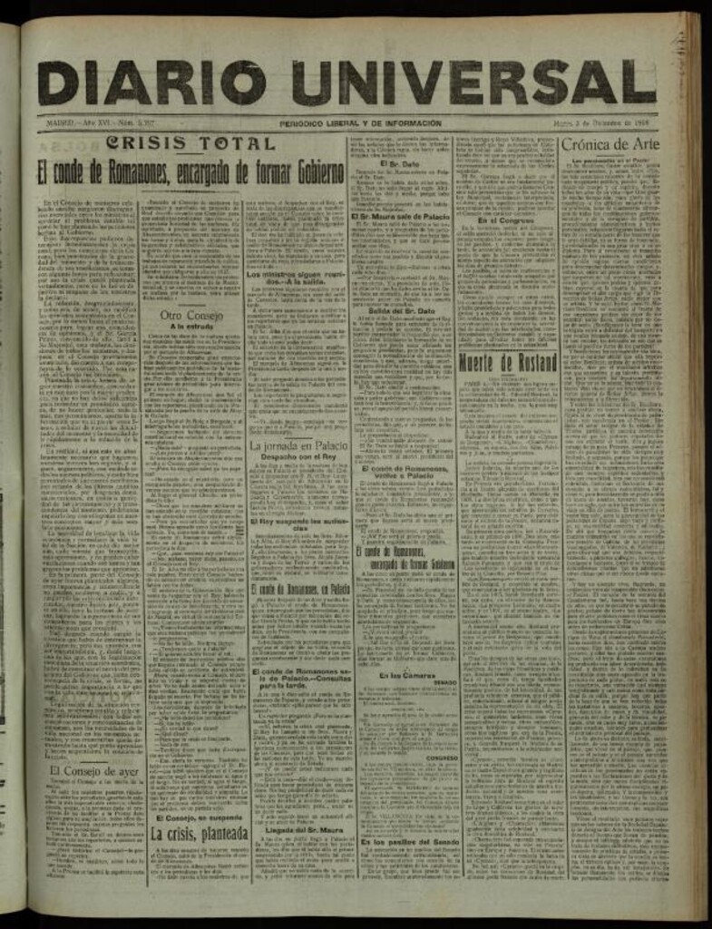 Miniatura de Diario Universal del 3 de diciembre de 1918