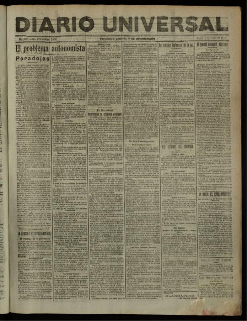 Miniatura de Diario Universal del 7 de enero de 1919