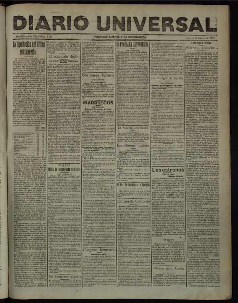 Miniatura de Diario Universal del 3 de febrero de 1919