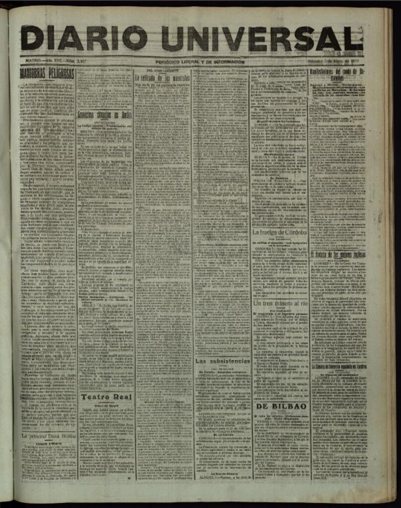 Miniatura de Diario Universal del 5 de marzo de 1919