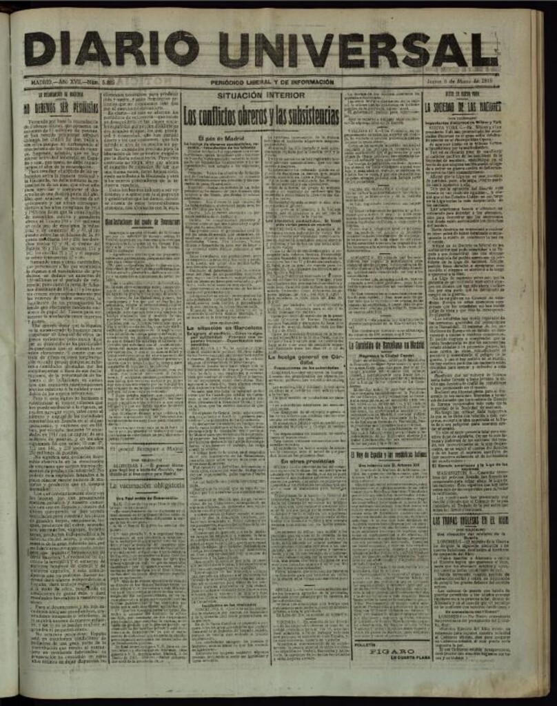 Miniatura de Diario Universal del 6 de marzo de 1919
