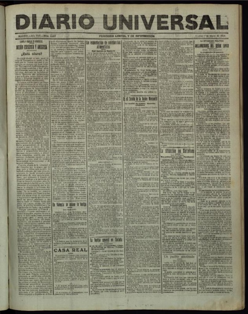 Miniatura de Diario Universal del 7 de marzo de 1919