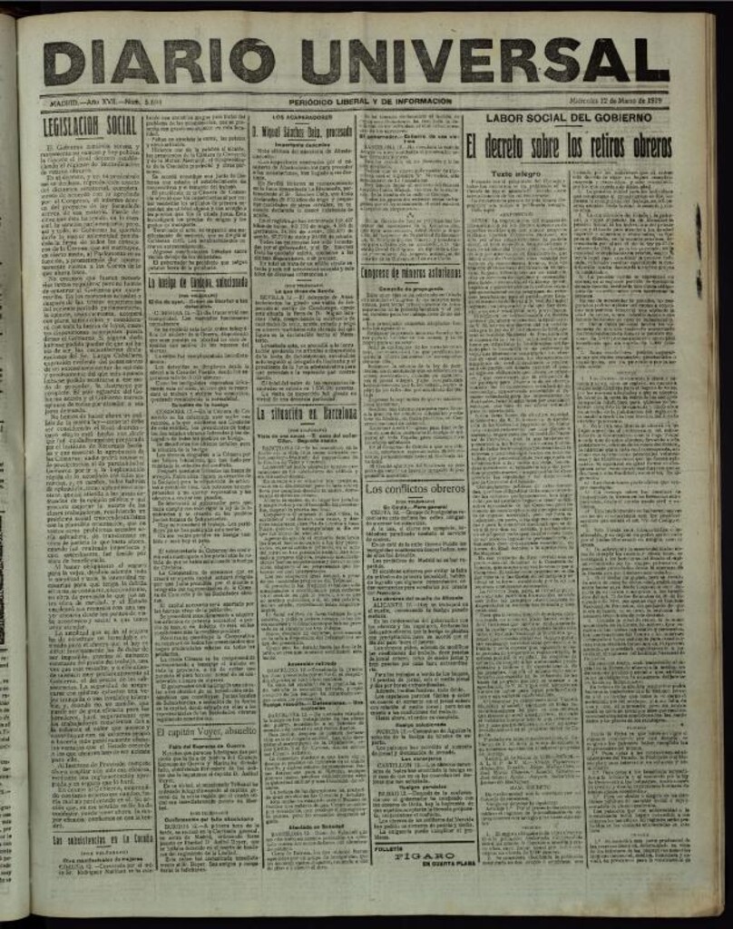 Miniatura de Diario Universal del 12 de marzo de 1919