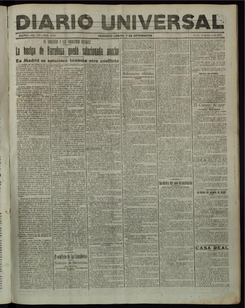 Miniatura de Diario Universal del 18 de marzo de 1919