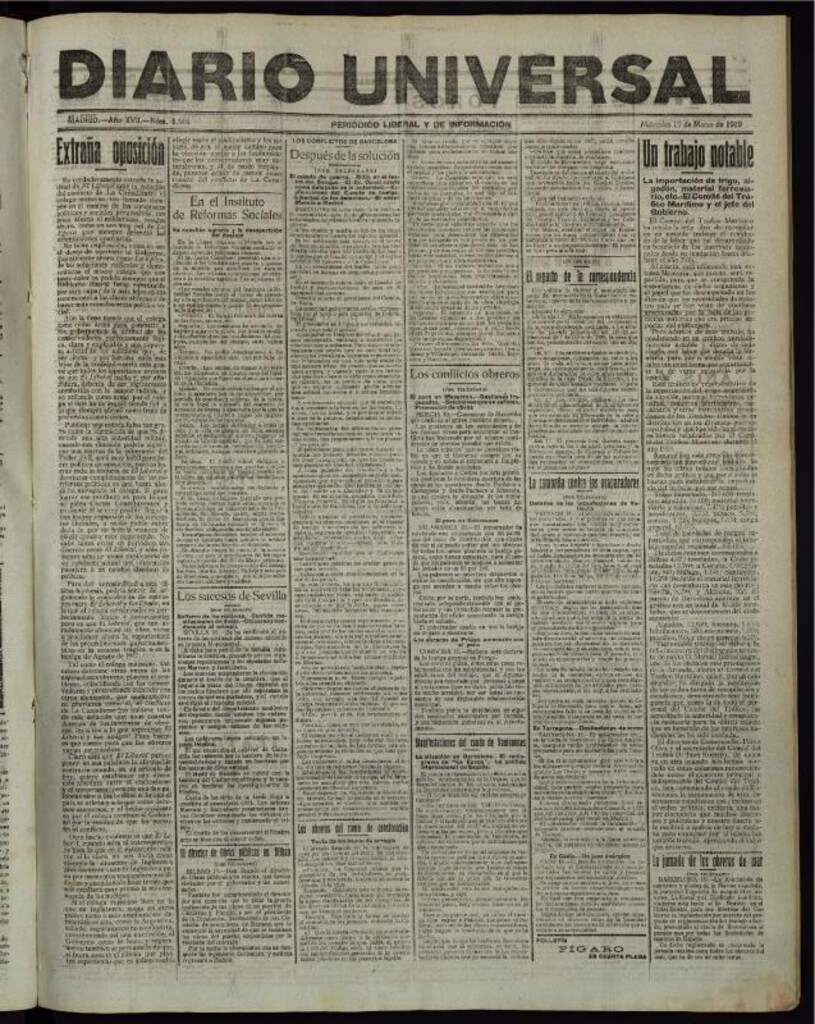 Miniatura de Diario Universal del 19 de marzo de 1919