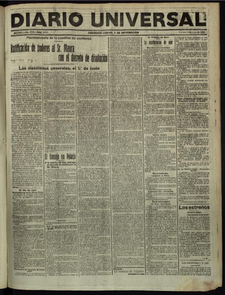 Miniatura de Diario Universal del 2 de mayo de 1919