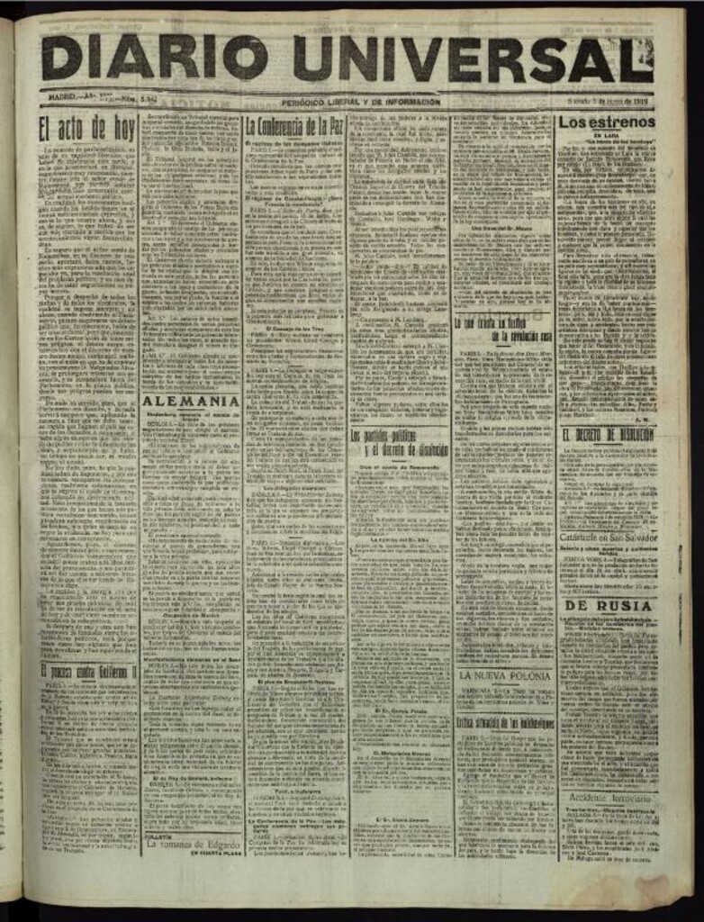 Miniatura de Diario Universal del 3 de mayo de 1919