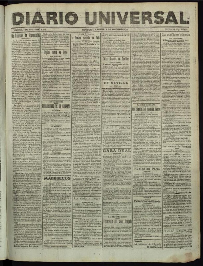 Miniatura de Diario Universal del 6 de mayo de 1919