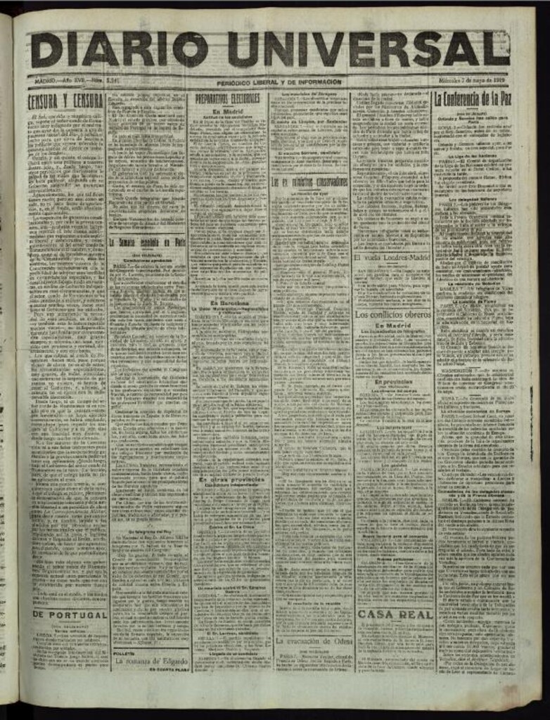Miniatura de Diario Universal del 7 de mayo de 1919