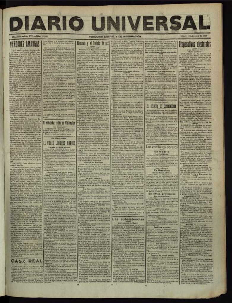 Miniatura de Diario Universal del 10 de mayo de 1919