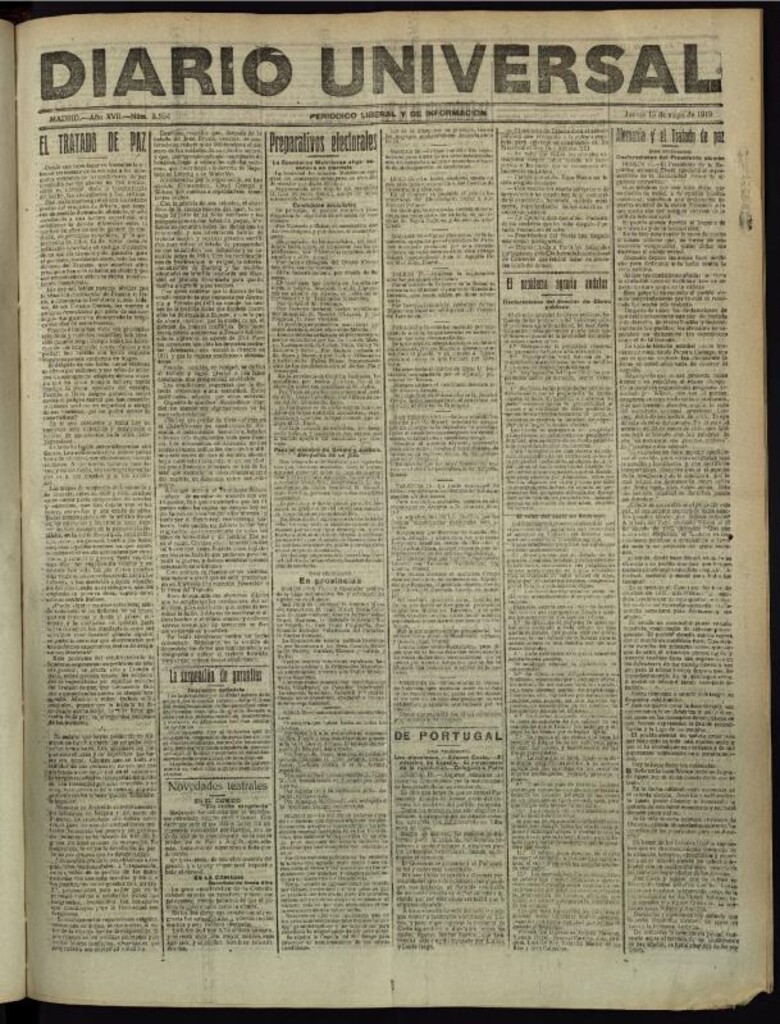 Miniatura de Diario Universal del 15 de mayo de 1919