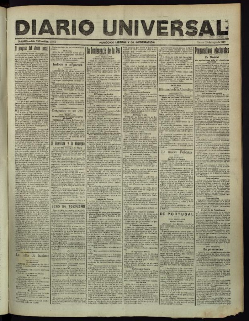 Miniatura de Diario Universal del 23 de mayo de 1919