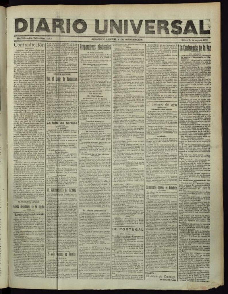 Miniatura de Diario Universal del 24 de mayo de 1919