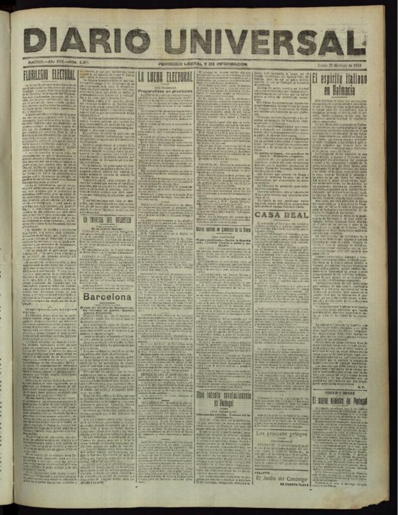Miniatura de Diario Universal del 26 de mayo de 1919