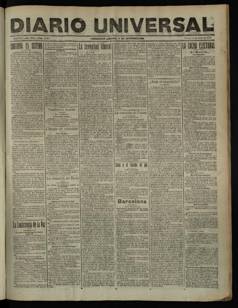 Miniatura de Diario Universal del 30 de mayo de 1919