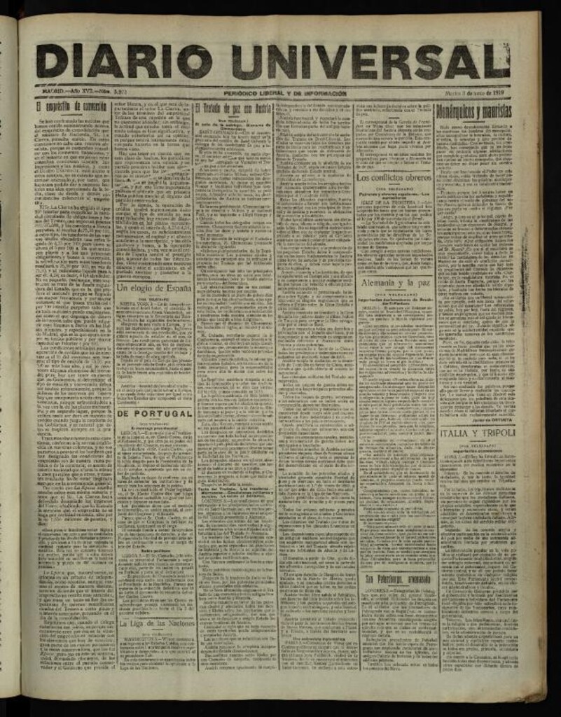 Miniatura de Diario Universal del 3 de junio de 1919