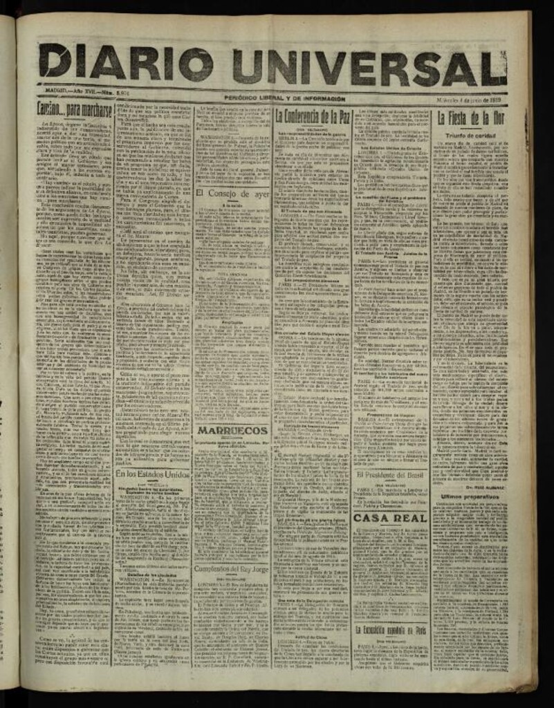Miniatura de Diario Universal del 4 de junio de 1919