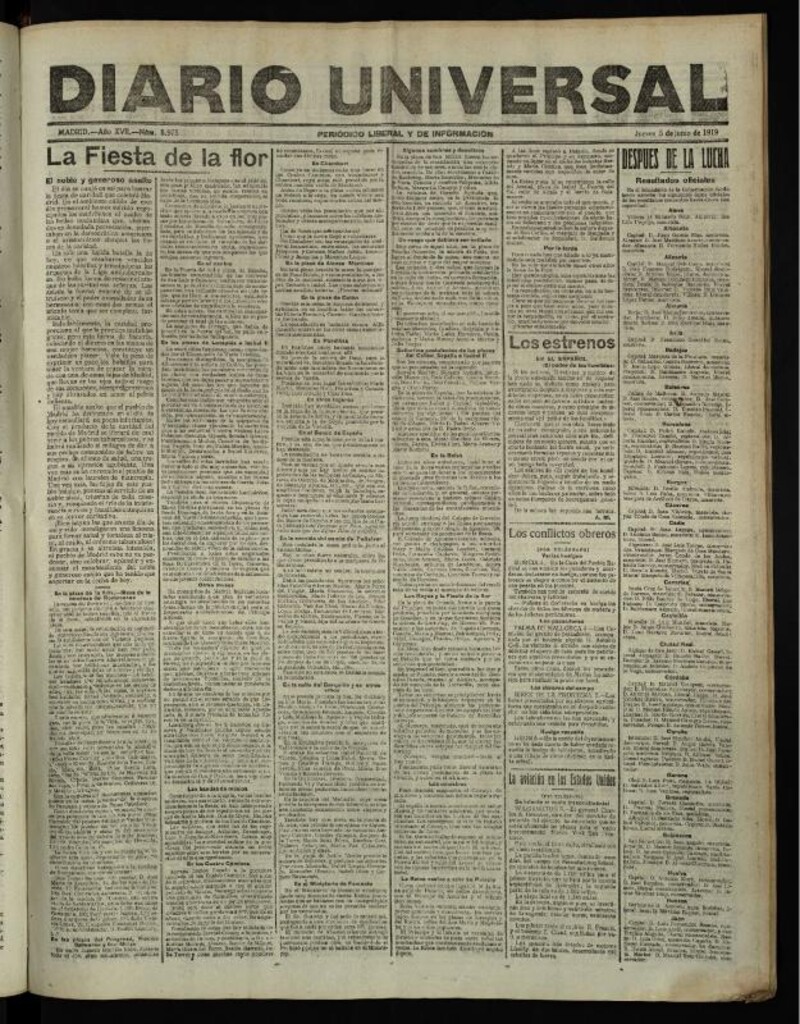 Miniatura de Diario Universal del 5 de junio de 1919