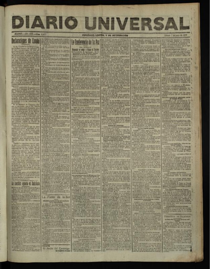 Miniatura de Diario Universal del 7 de junio de 1919