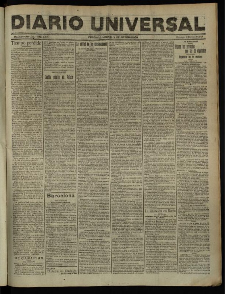 Miniatura de Diario Universal del 8 de junio de 1919
