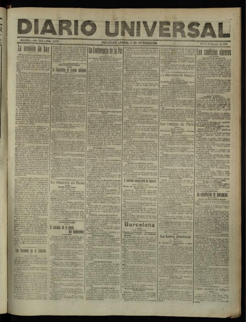 Miniatura de Diario Universal del 10 de junio de 1919