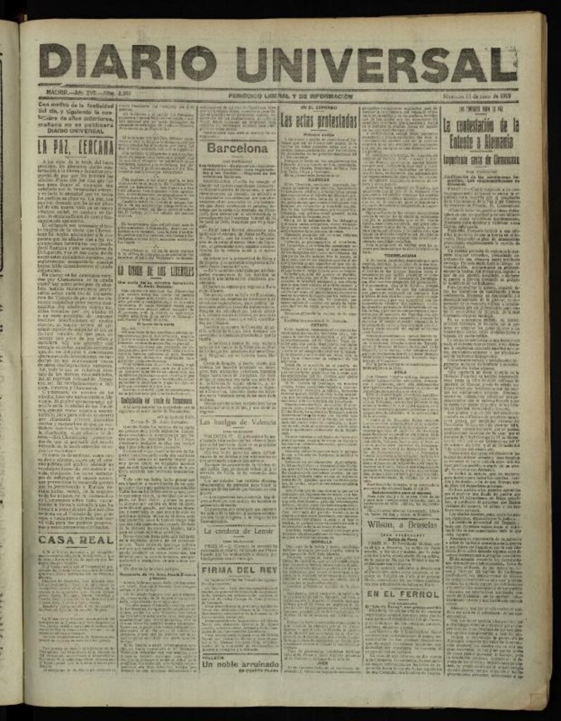 Miniatura de Diario Universal del 18 de junio de 1919