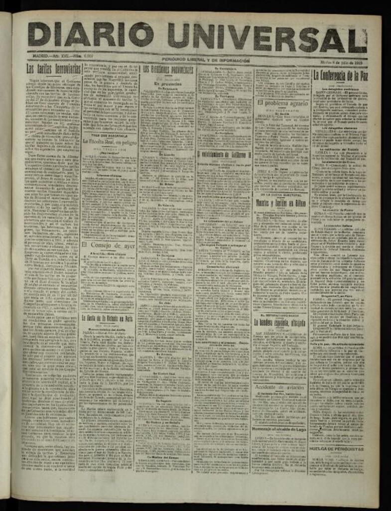 Miniatura de Diario Universal del 8 de julio de 1919