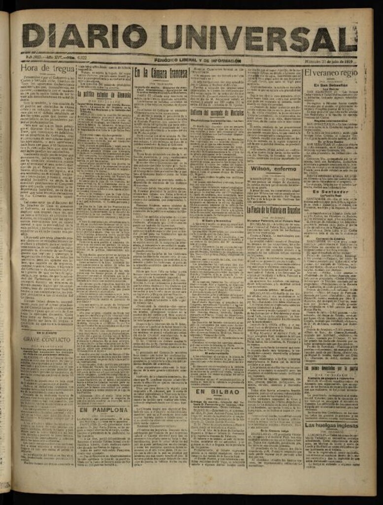 Miniatura de Diario Universal del 23 de julio de 1919