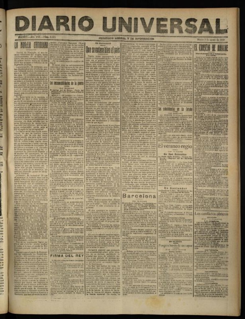 Miniatura de Diario Universal del 5 de agosto de 1919