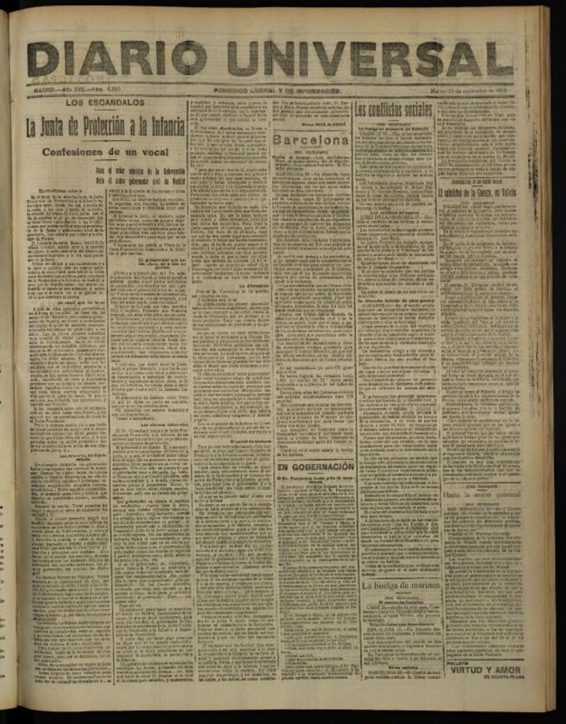 Miniatura de Diario Universal del 23 de septiembre de 1919