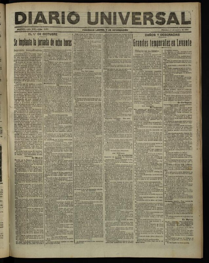 Miniatura de Diario Universal del 1 de octubre de 1919