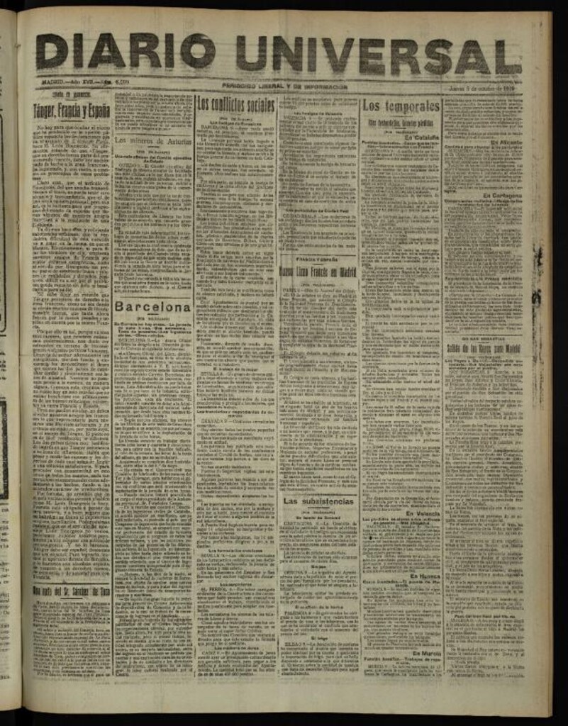 Miniatura de Diario Universal del 9 de octubre de 1919
