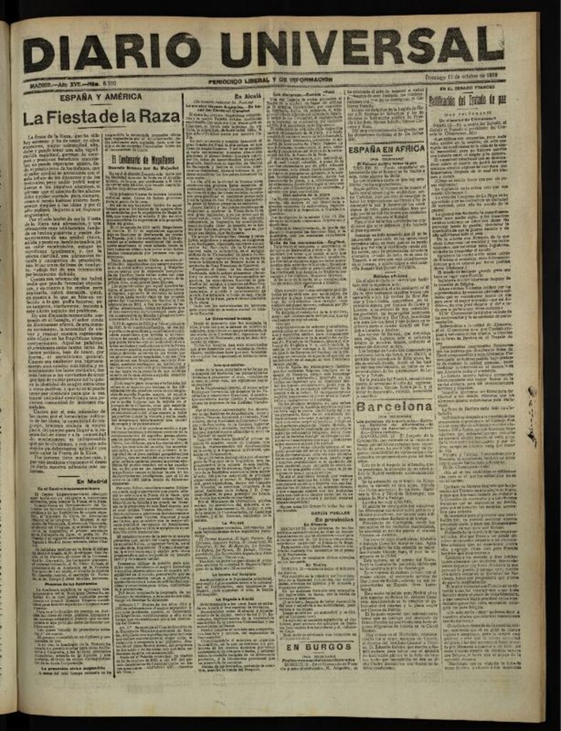 Miniatura de Diario Universal del 12 de octubre de 1919