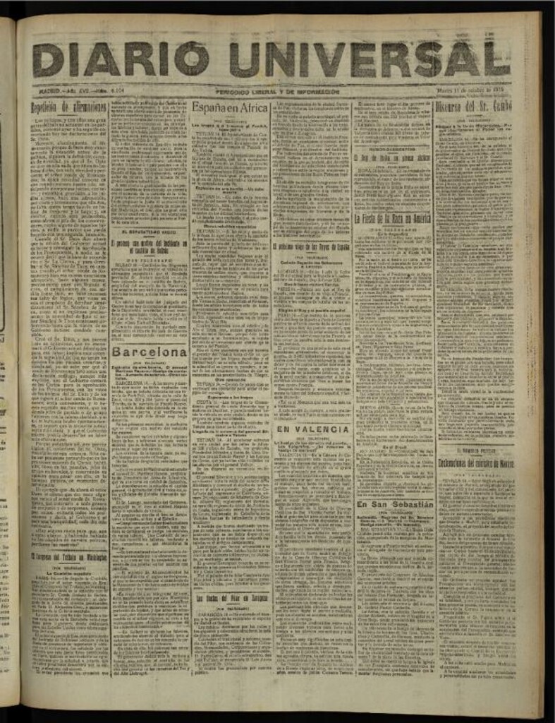 Miniatura de Diario Universal del 14 de octubre de 1919