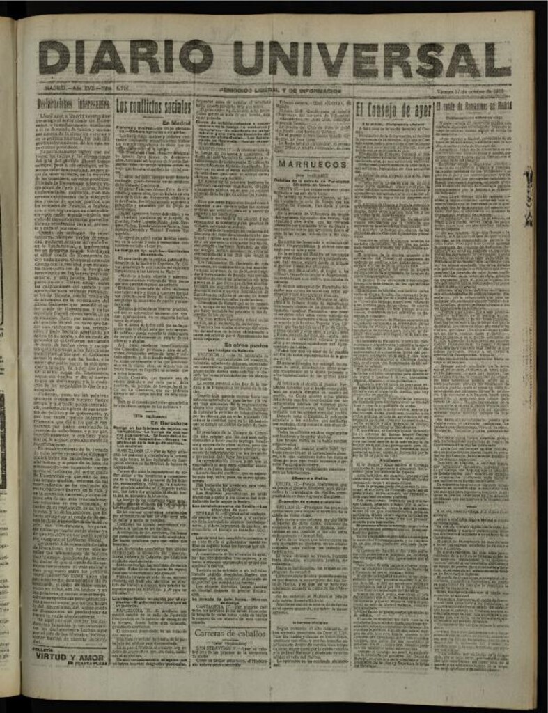 Miniatura de Diario Universal del 17 de octubre de 1919