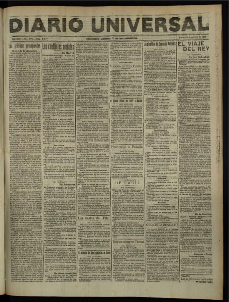 Miniatura de Diario Universal del 20 de octubre de 1919