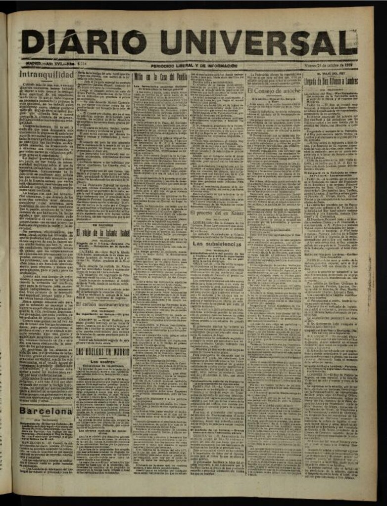 Miniatura de Diario Universal del 24 de octubre de 1919