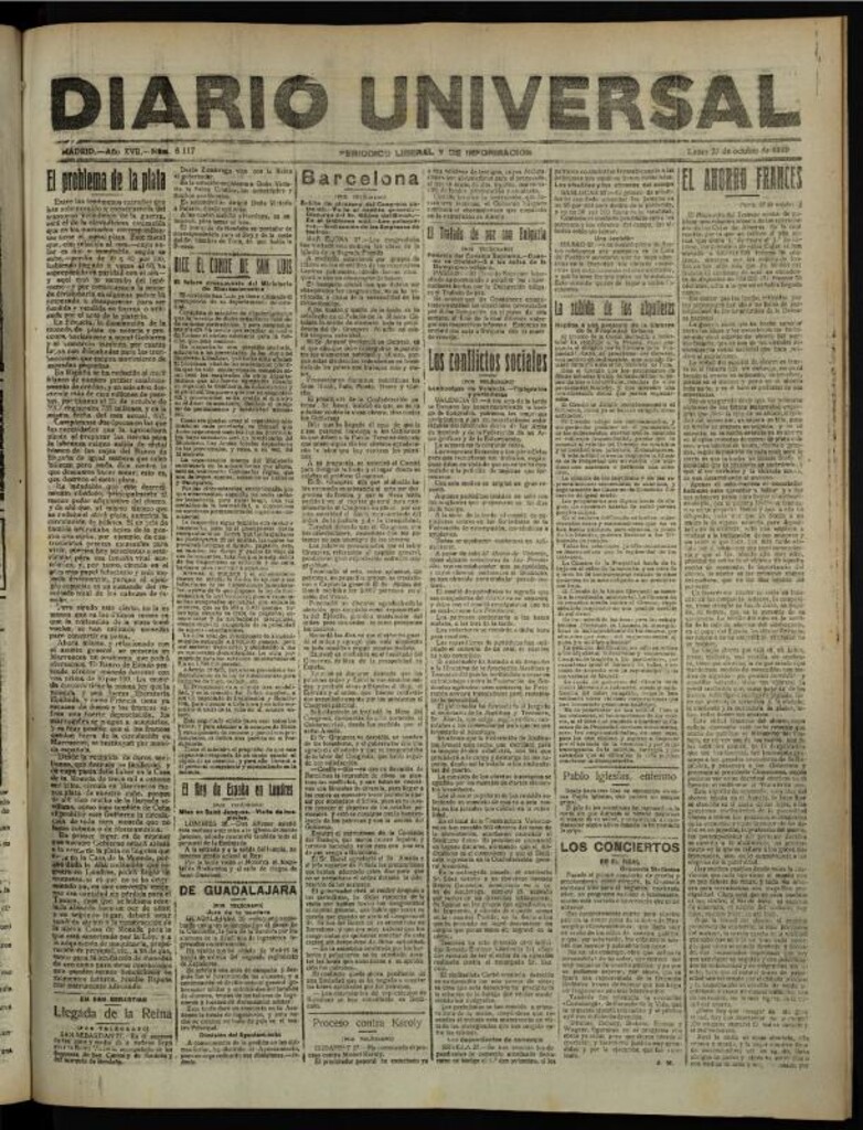 Miniatura de Diario Universal del 27 de octubre de 1919